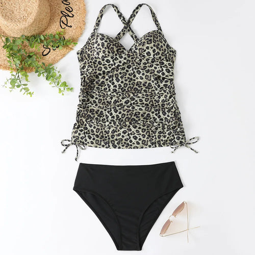 Levoire | Tankini À Dos Nu Rayé Pour Femmes