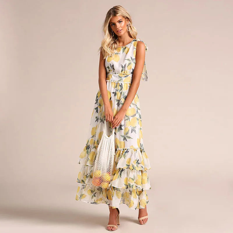 Levoire | Robe Maxi Imprimée Respirante Pour Le Printemps Et L'Été