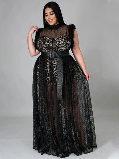 Levoire | Bralette En Matériau En Filet Robes Maxi & Ensembles De Bodysuit Noir