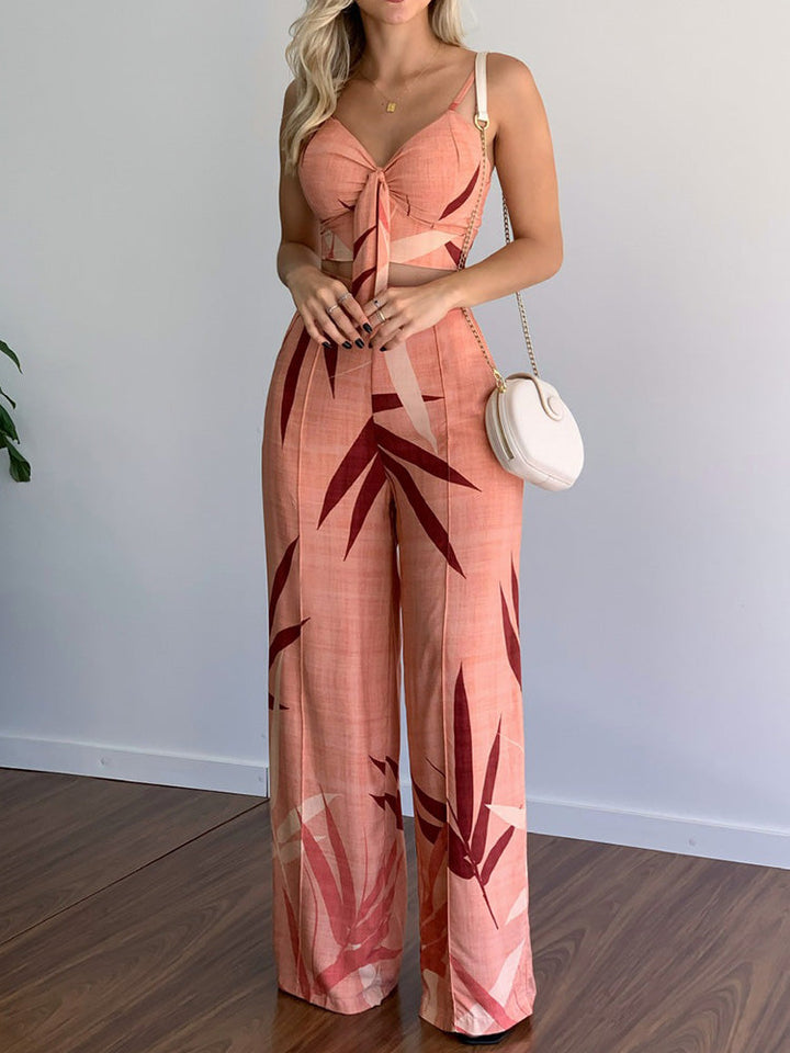 Levoire | Haut Sans Manches Et Pantalons Larges Rosa
