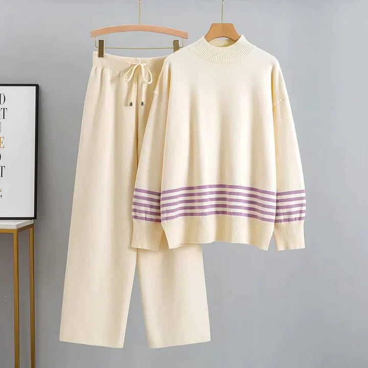 Levoire | Grande taille ensemble d'entraînement (2 pièces) Beige-Violet Une taille