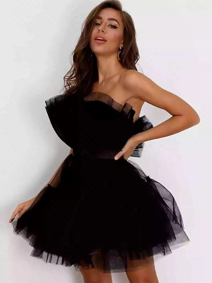 Levoire | Robe En Tulle Robe De Fête Au Design Unique Noir