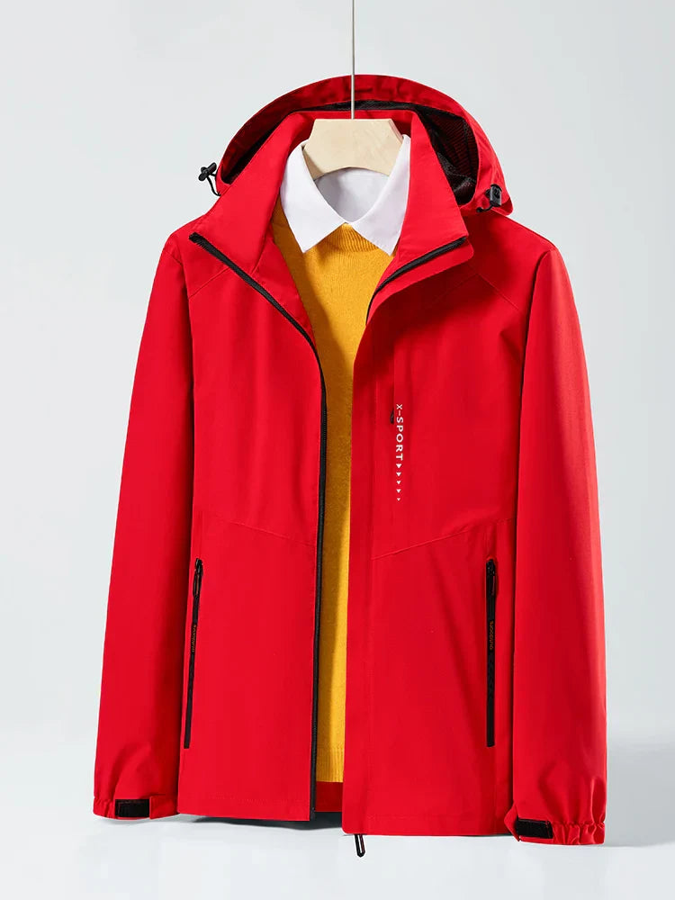 Levoire | Veste De Randonnée Imperméable Avec Capuche Pour Hommes Rot