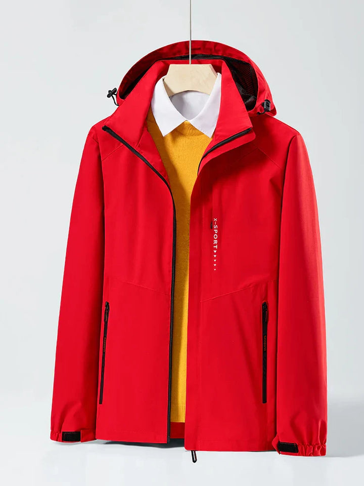 Levoire | Veste De Randonnée Imperméable Avec Capuche Pour Hommes Rot