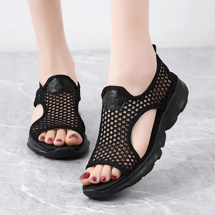 Levoire | Sandales Élastiques D'Été Femme Noir
