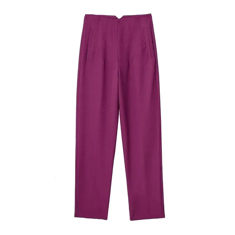 Levoire | Pantalon Formelle Taille Haute Lilas