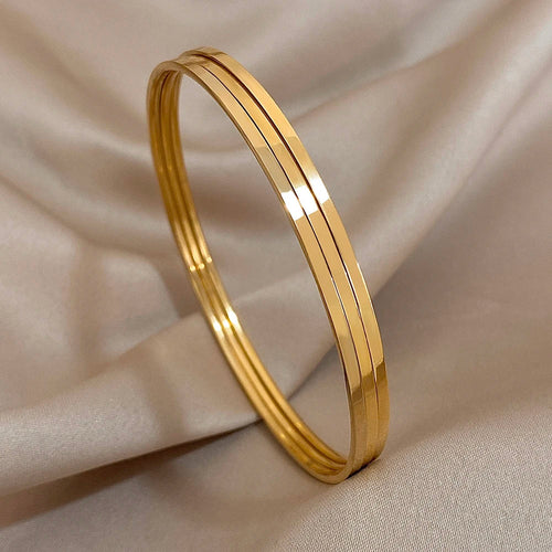 Levoire | 3X Bracelets Dorés À L'Or 18K