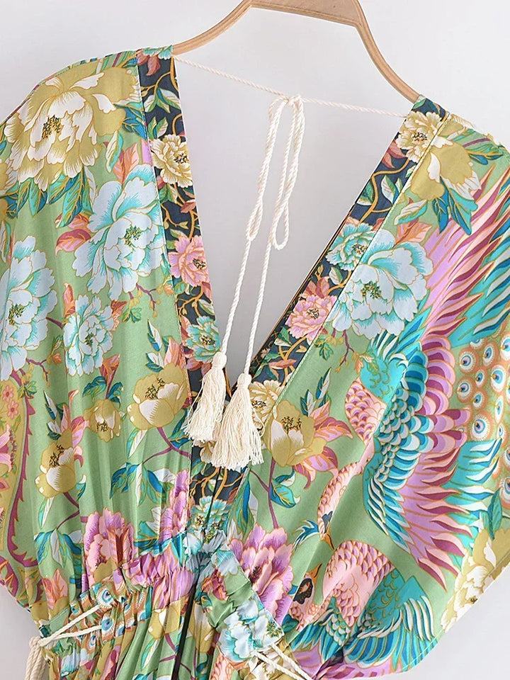 Levoire | Robe Maxi Bohème Paon