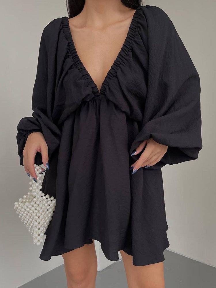 Levoire | Robe D'Été Élégante À Manches Longues Noir
