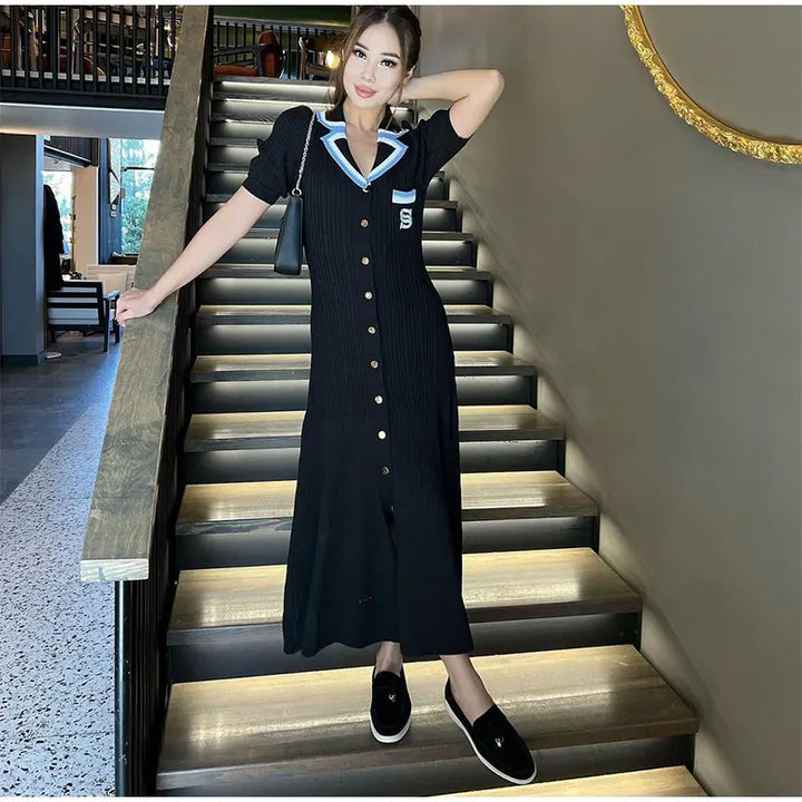 Levoire | Élégante Robe Maxi Tricotée Slim