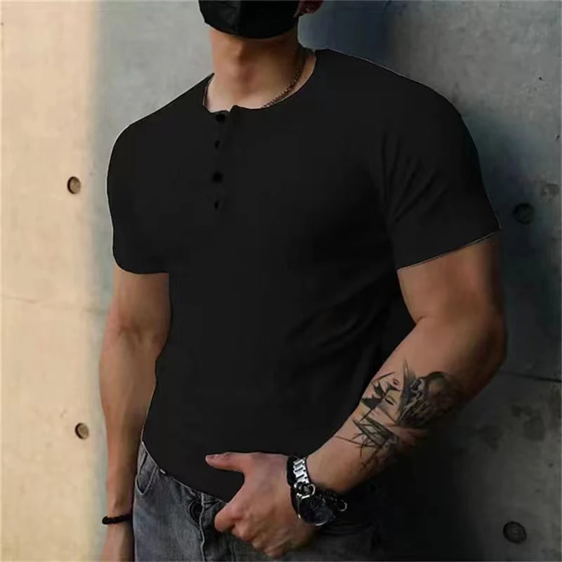 Levoire | T-shirt Henley avec Coton Respirant et Coupe Ajustée pour Hommes