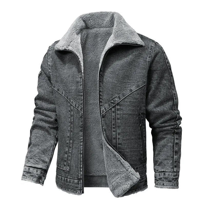 Levoire | Veste En Denim Ample Avec Zip Et Poches Gris
