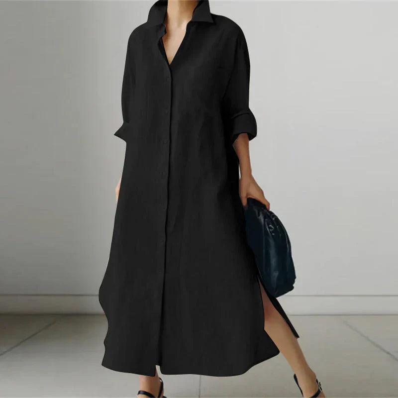 Levoire | Robe Chemise Légère Et Tendance Noir