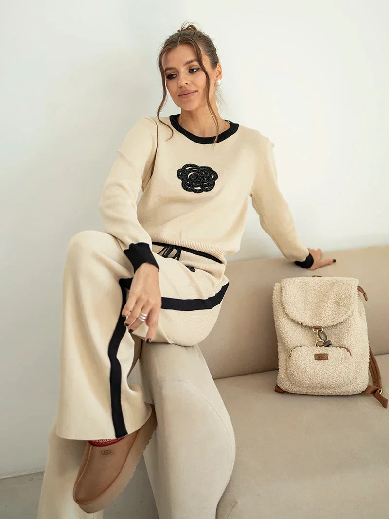 Levoire | Ensemble En Tricot Décontracté Pour Femmes Beige Une taille