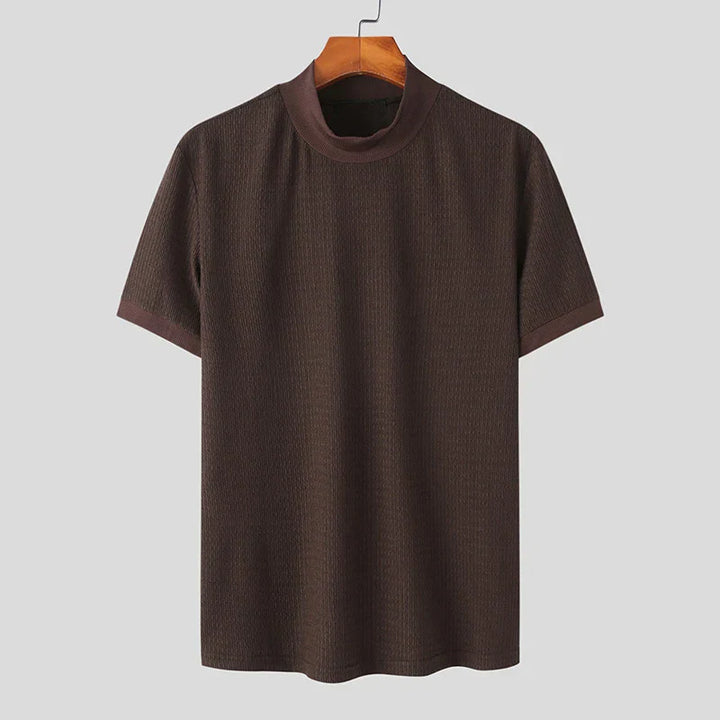 Levoire | T-Shirt En Tricot Élégant Avec Col Haut Pour Hommes Braun
