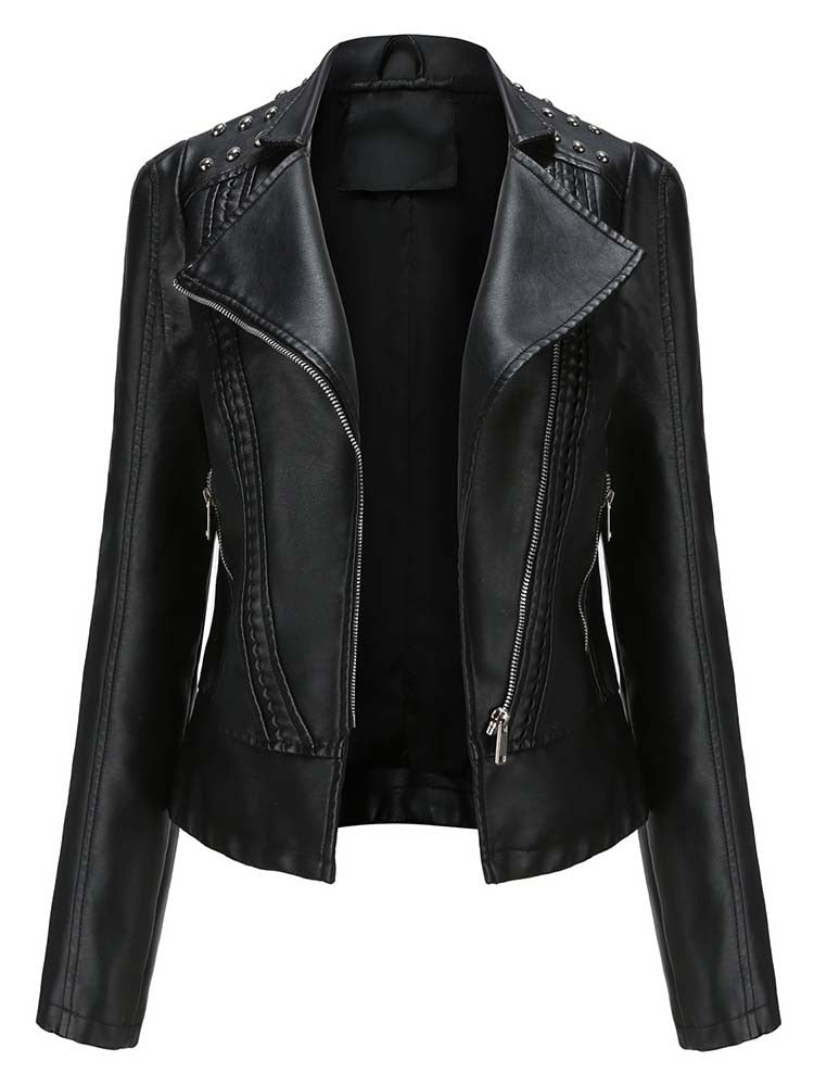 Levoire | Veste En Cuir Pu Élégante Pour Femmes Noir