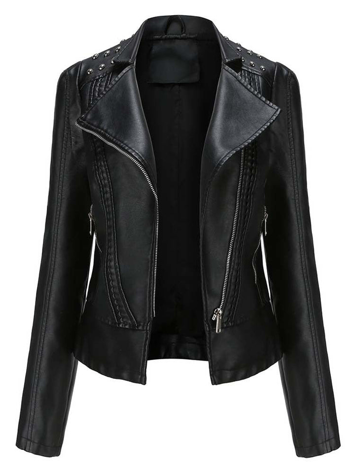 Levoire | Veste En Cuir Pu Élégante Pour Femmes Noir