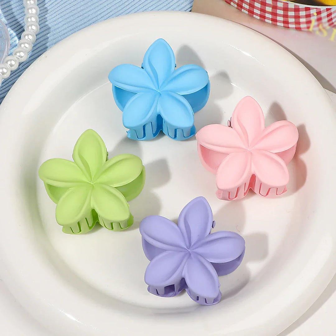 Levoire | De 4 Barrettes Fleurs Hawaïennes Roses Pour Femmes