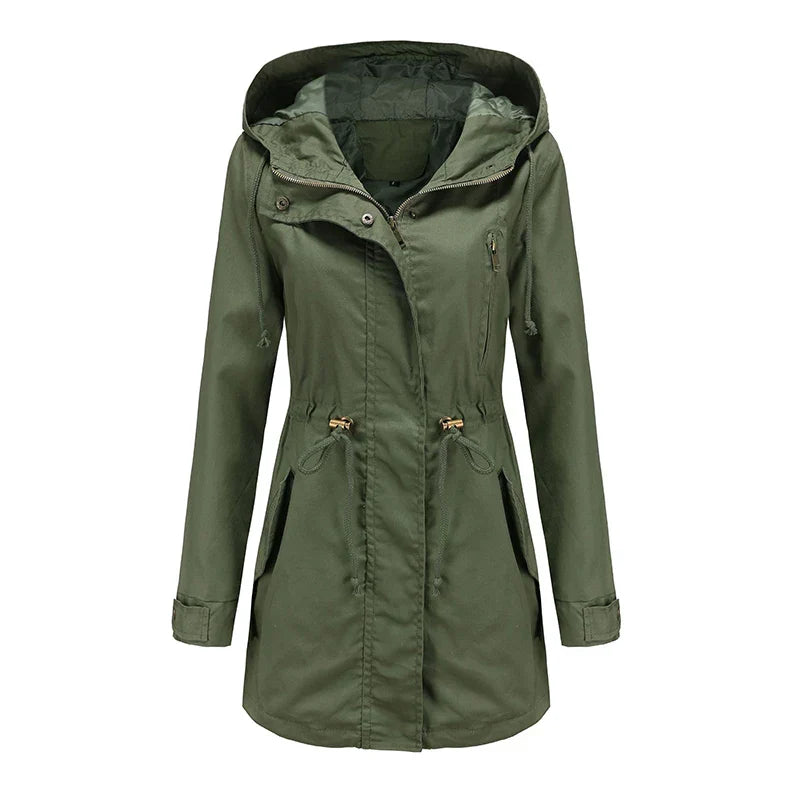 Levoire | T Trench En Coton Avec Capuche vert olive