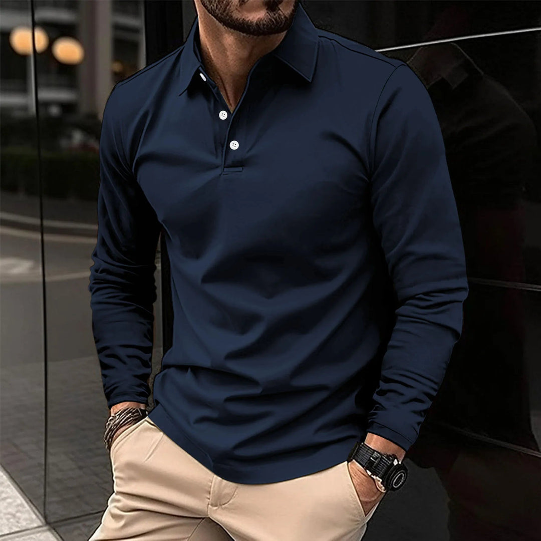 Levoire | Chemise Slim Fit Demi-Boutonnage Gris d'avoine
