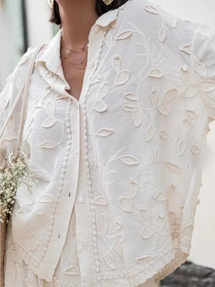 Levoire | Ensemble Pantalon Avec Broderie Et Blouse À Manches Longues