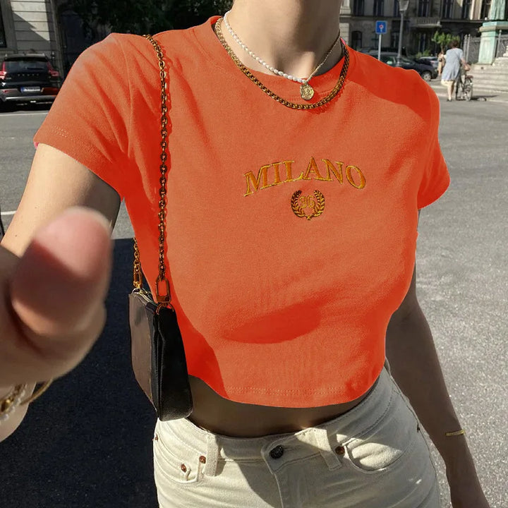 Levoire | Crop Top Milano Tendance Pour Femmes Orange