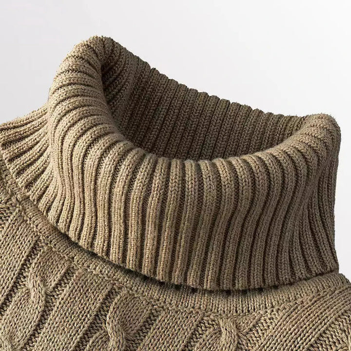 Levoire | Pull À Col Roulé Décontracté Avec Un Joli Motif Beige
