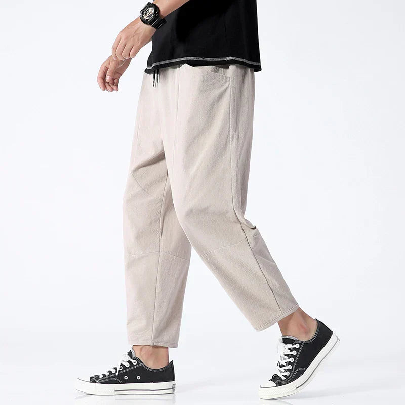 Levoire | Pantalons en lin confortables Khaki