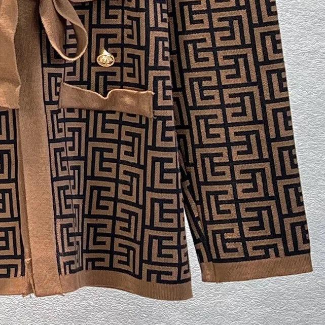 Levoire | Style Européen 3 Pièces V-Entraînement Femmes Tricot -Haut-Pantalons Ensemble