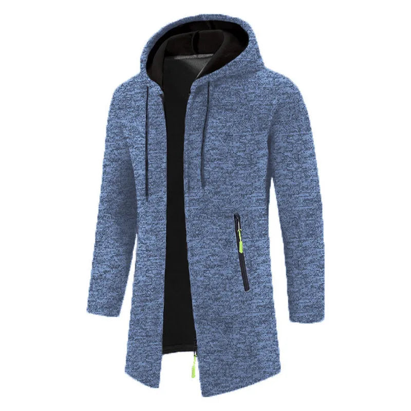 Levoire | Décontracté Long Gilet Avec Capuche Et Fermeture Éclair Pour Bleu marine