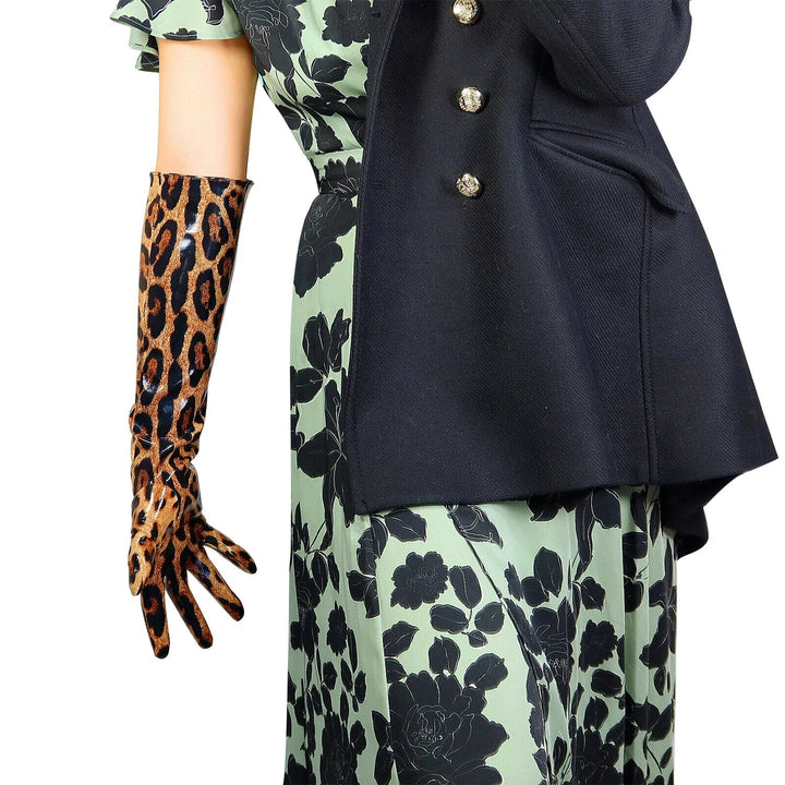 Levoire | Gants En Cuir Classiques Pour Femmes Léopard 50cm M