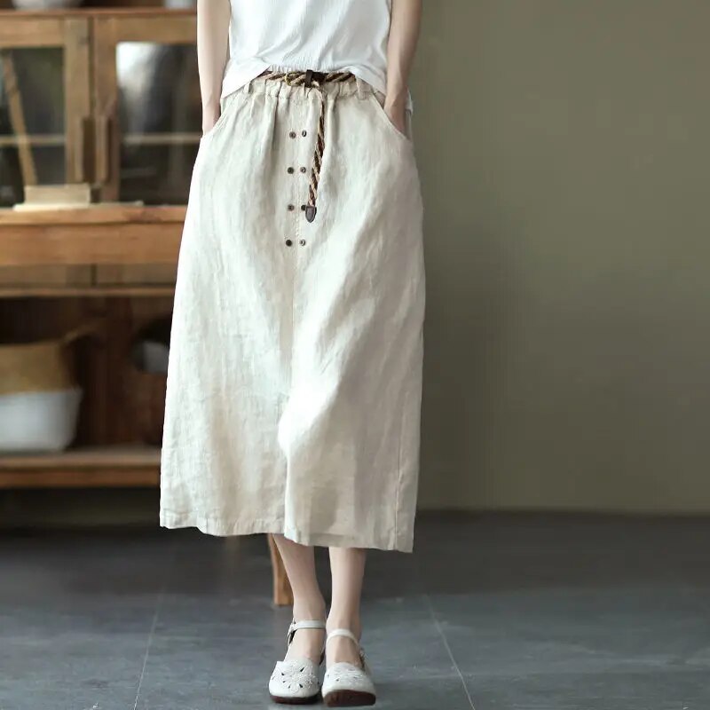 Levoire | Jupe Décontractée Taille Haute Blanc