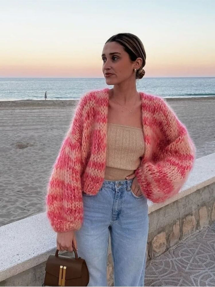 Levoire | Pull Ouvert Rayé Rosa
