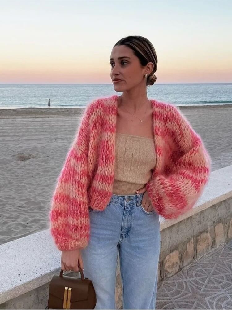 Levoire | Pull Rayé Avec Design Ouvert Rosa