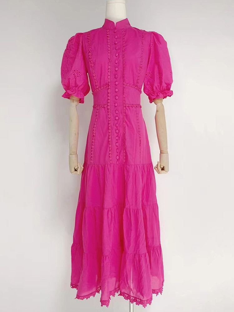 Levoire | Robe Unie Décontractée Rose