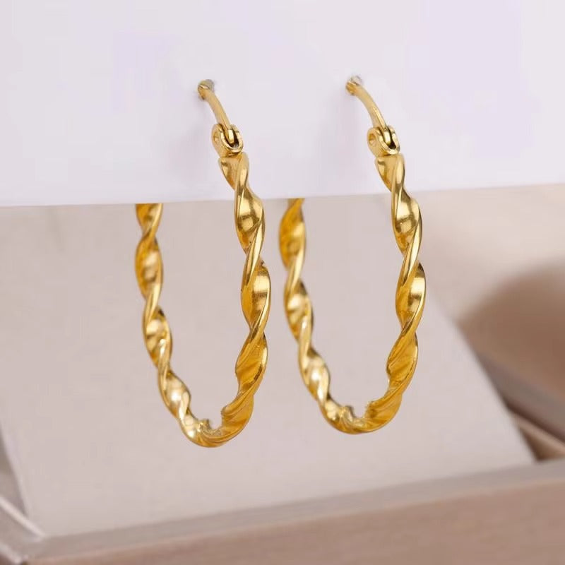 Levoire | Boucles D'Oreilles En Or Kierretty (32Mm)
