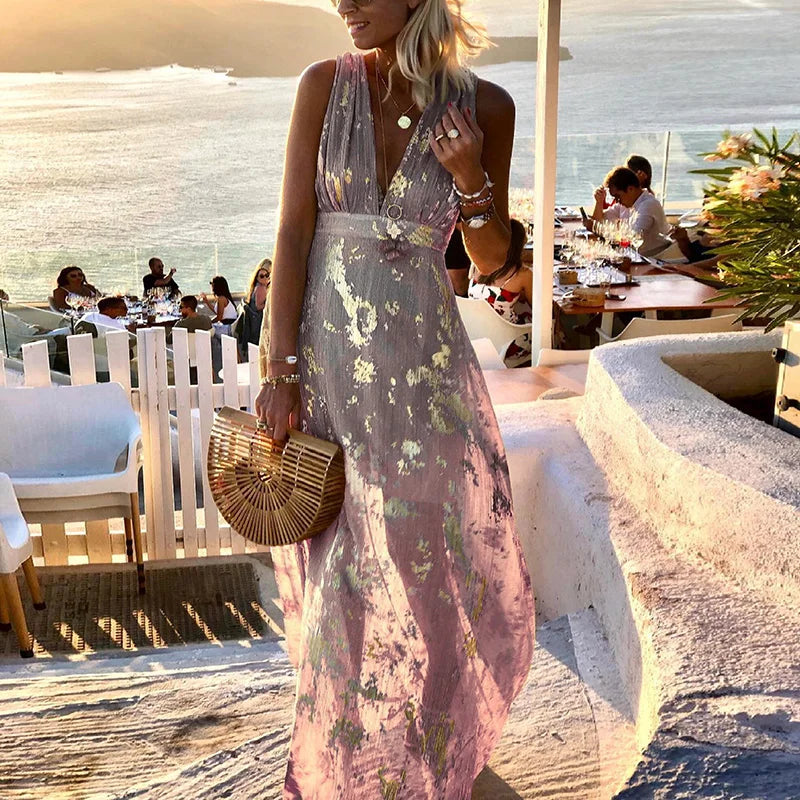 Levoire | Robe D'été Fluide Pour Femme - Maxi Rose