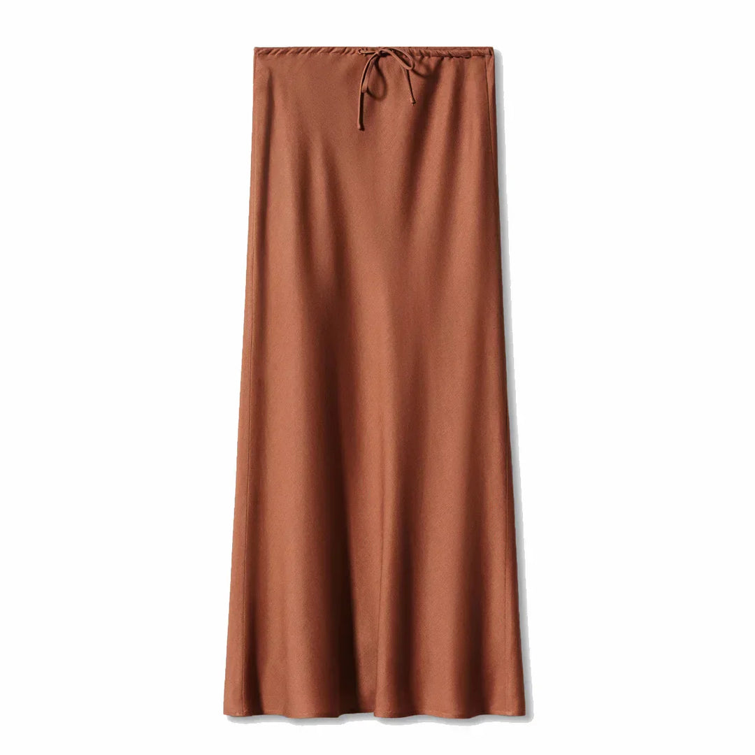 Levoire | Jupe Maxi Élégante Avec Cordon Brune