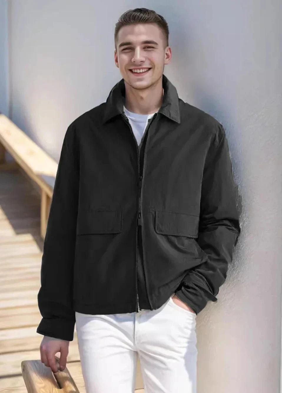 Levoire | Manteau D'Automne Élégant Matelassé Pour Homme Noir