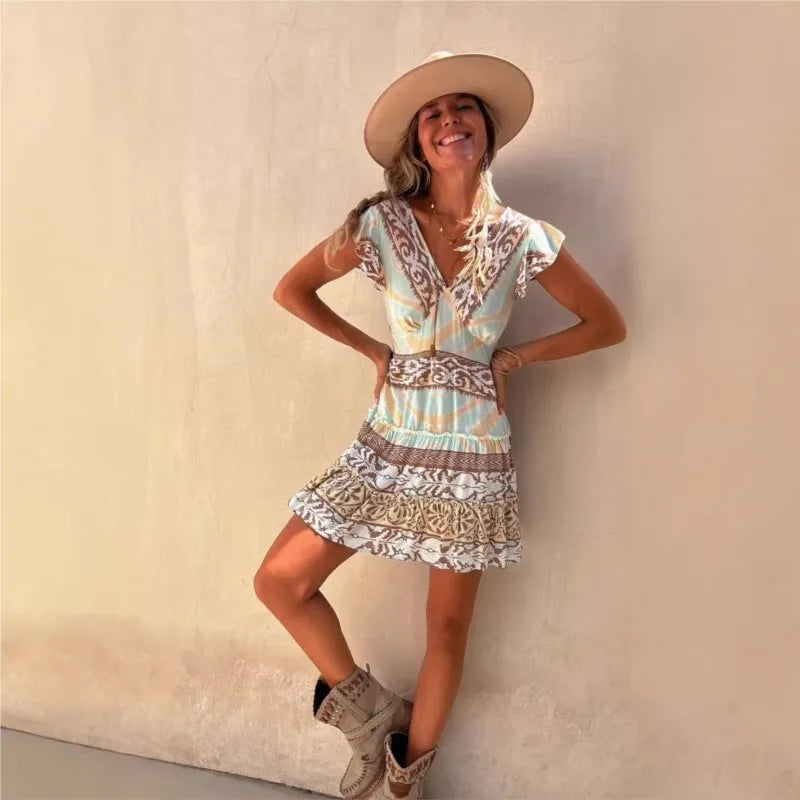 Levoire | Robe D'Été Ethnique À Col En V