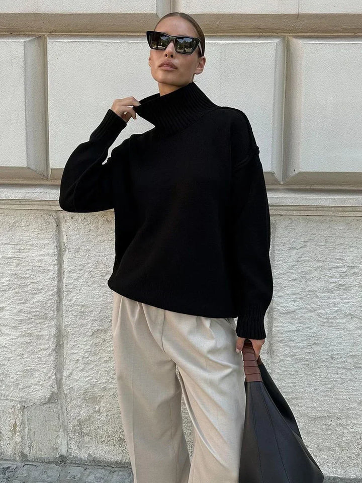 Levoire | Pull À Col Montant Pour Femmes Noir