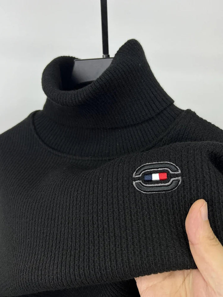 Levoire | Pull Col Roulé Luxueux Pour Homme Noir