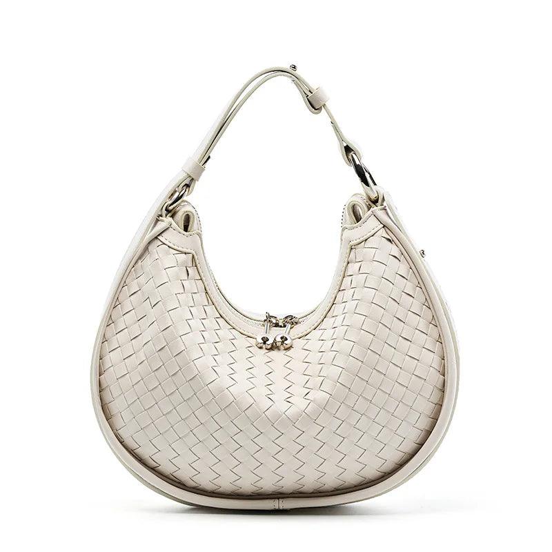 Levoire | Le Sac En Cuir En Croissant À Bandoulière Blanc (20cm<Longueur maximale<30cm)
