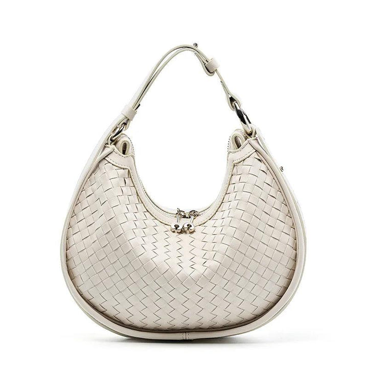 Levoire | Le Sac En Cuir En Croissant À Bandoulière Blanc (20cm<Longueur maximale<30cm)
