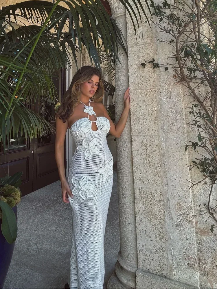 Levoire | Robe Maxi Dos Nu Au Crochet