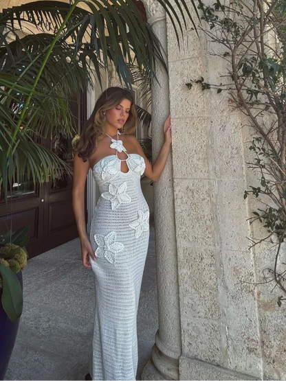 Levoire | Robe Maxi Dos Nu Au Crochet