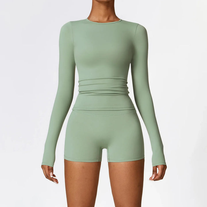 Levoire | Vêtements De Maison Complets Leggings Courts Et Top À Manches Longues Vert