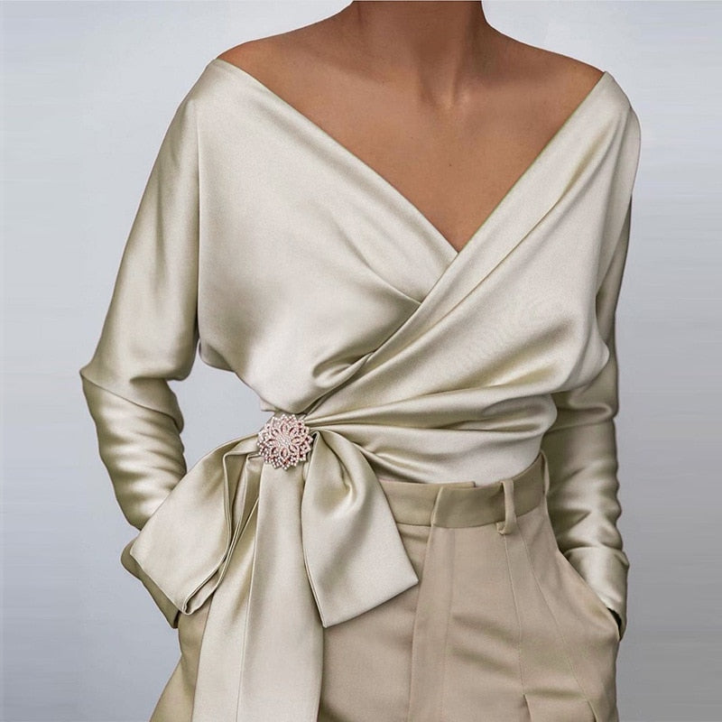 Levoire | Gilet Tricoté Wrap En Couleur Dorée Kulta