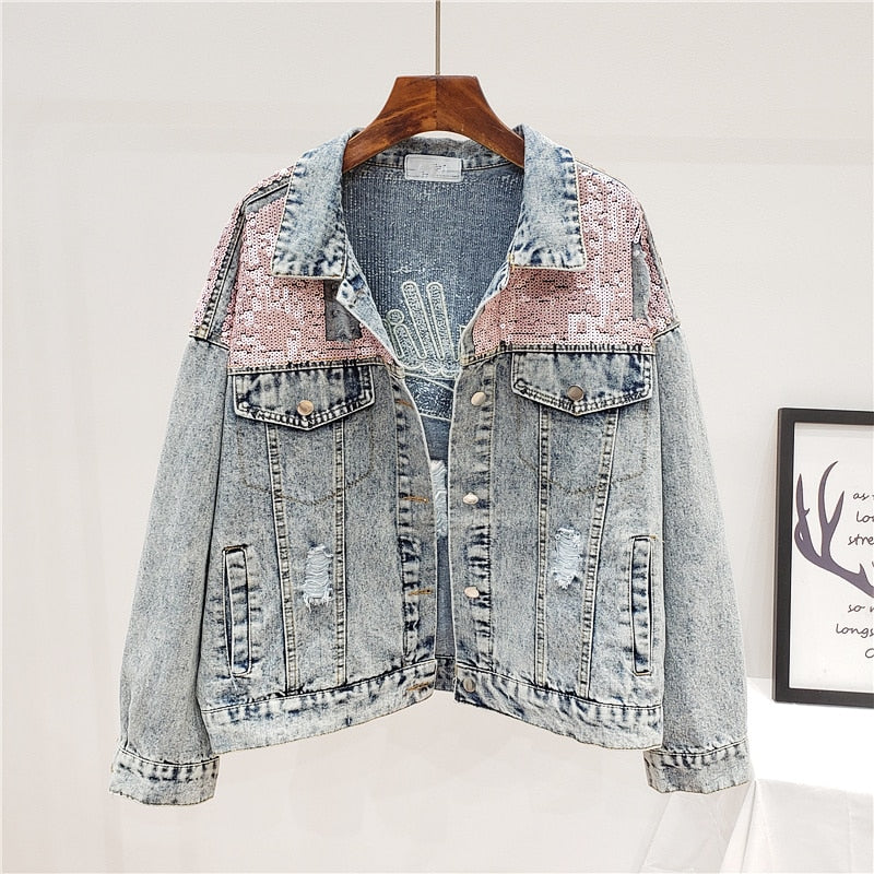 Levoire | Veste En Jean Avec Paillettes