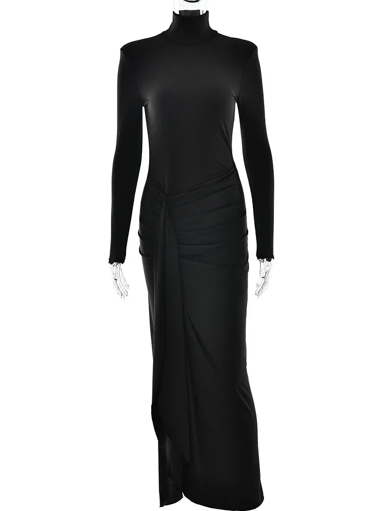 Levoire | Élégante Robe Noire À Fente Haute
